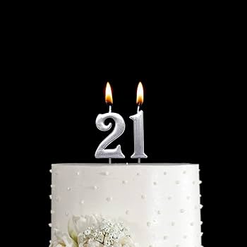 Amazon.co.jp: MAGJUCHE シルバー 21歳の誕生日 数字キャンドル